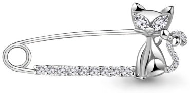Брошь AQUAMARINE 72631А вес 1.75 г серебро, фианит купить,30780