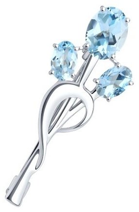 Булавка Diamant 94-340-01165-1 вес 2.079 г серебро, топаз купить,18981