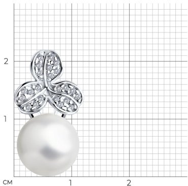 Подвеска SOKOLOV 94033110 вес 2.49 г серебро, фианит, имитация жемчуга купить,16416