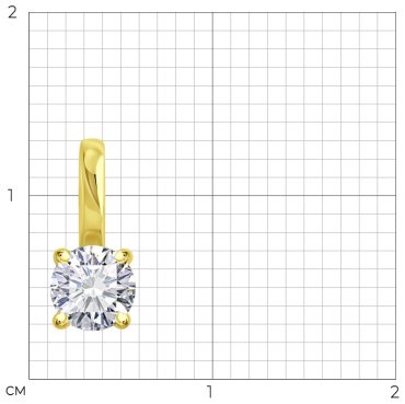 Подвеска Diamant 53-130-02873-1 вес 0.533 г золото, фианит купить,56654