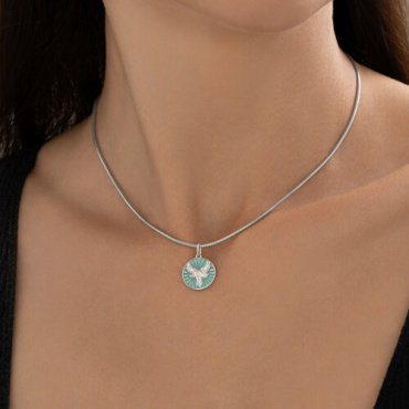 Подвеска Diamant 94-130-02335-1_s вес 1.55 г серебро, фианит, эмаль купить,10371