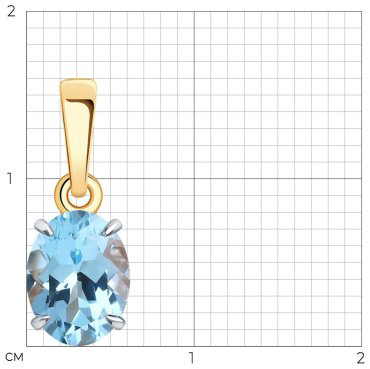 Подвеска Diamant 51-330-01929-1 вес 0.85 золото, топаз купить,60156