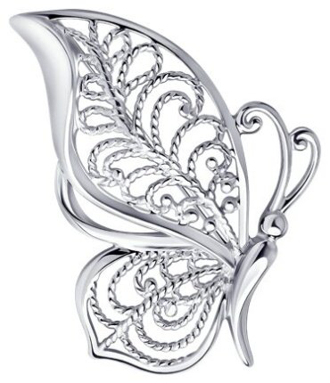 Брошь Diamant 94-140-00727-1 вес 2.21 г серебро, без вставок купить,14364
