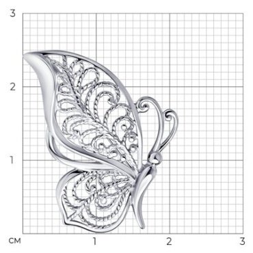 Брошь Diamant 94-140-00727-1 вес 2.21 г серебро, без вставок купить,14364
