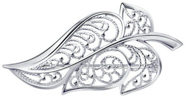 Брошь Diamant 94-140-00698-1 вес 2.6 г серебро, без вставок купить,16929
