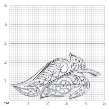 Брошь Diamant 94-140-00698-1 вес 2.6 г серебро, без вставок купить,16929