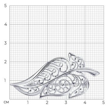 Брошь Diamant 94-140-00698-1 вес 2.6 г серебро, без вставок купить,16929