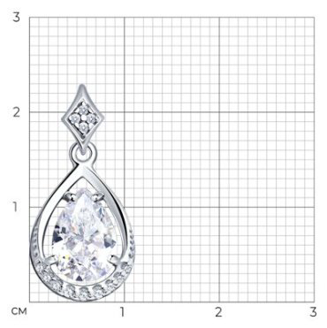 Подвеска SOKOLOV 94031793_s вес 1.77 г серебро, фианит купить,10188