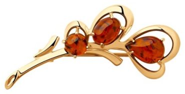 Брошь Diamant 93-340-00447-1 вес 2.62 г серебро, янтарь купить,19277