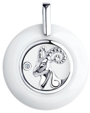 Подвеска Diamant 94-130-00570-1 вес 1.1 г серебро, фианит, керамика купить,6749