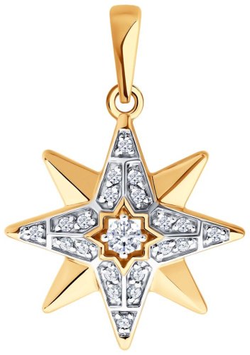 Подвеска Diamant 51-130-02977-1 вес 1.577 г золото, фианит купить,159619