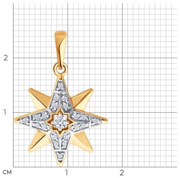 Подвеска Diamant 51-130-02977-1 вес 1.577 г золото, фианит купить,159619