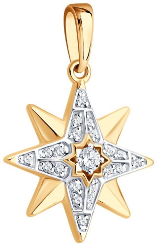 Подвеска Diamant 51-130-02977-1 вес 1.577 г золото, фианит купить,159619