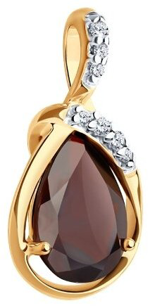 Подвеска Diamant 93-330-01919-1 вес 1.19 г серебро, гранат, фианит купить,NaN