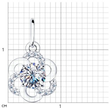 Подвеска SOKOLOV 94031381_0,82 вес 0.82 г серебро, фианит купить,8091