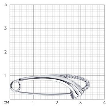 Брошь Diamant 94-140-00639-1 вес 1.59 г серебро, фианит купить,9190