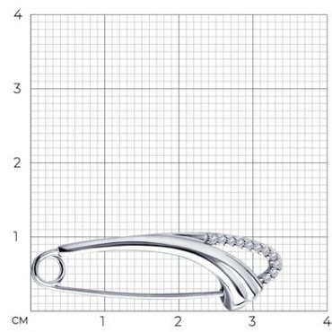 Брошь Diamant 94-140-00639-1 вес 1.59 г серебро, фианит купить,9190