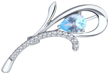 Брошь Diamant 94-340-01049-1 вес 2.6 г серебро, фианит купить,24191