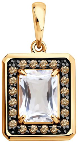 Подвеска Diamant 51-330-02962-1 вес 2.01 г золото, хрусталь купить,152456