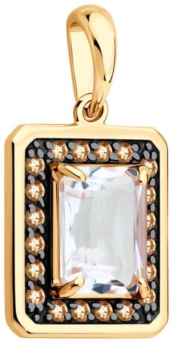 Подвеска Diamant 51-330-02962-1 вес 2.01 г золото, хрусталь купить,152456