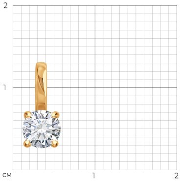 Подвеска Diamant 51-130-02873-1 вес 0.556 г золото, фианит купить,60082