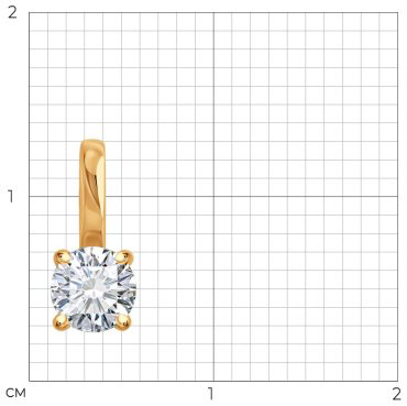 Подвеска Diamant 51-130-02873-1 вес 0.556 г золото, фианит купить,60082
