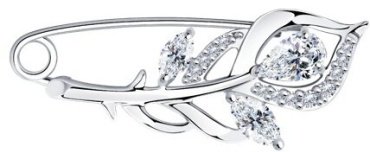 Брошь Diamant 94-140-00615-1 вес 1.9 г серебро, фианит купить,14364