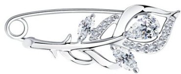 Брошь Diamant 94-140-00615-1 вес 1.9 г серебро, фианит купить,14364