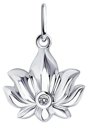 Подвеска Diamant 94-130-01096-1 вес 0.87 г серебро, фианит купить,5767