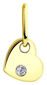 Подвеска Diamant 53-130-01132-1 вес 0.35 г золото, фианит