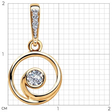 Подвеска SOKOLOV 93030397 вес 0.87 г серебро, фианит купить,NaN