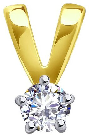Подвеска Diamant 53-130-01973-2 вес 0.29 г золото, фианит купить,26834