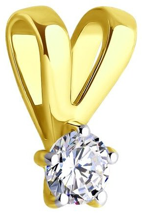 Подвеска Diamant 53-130-01973-2 вес 0.29 г золото, фианит купить,26834