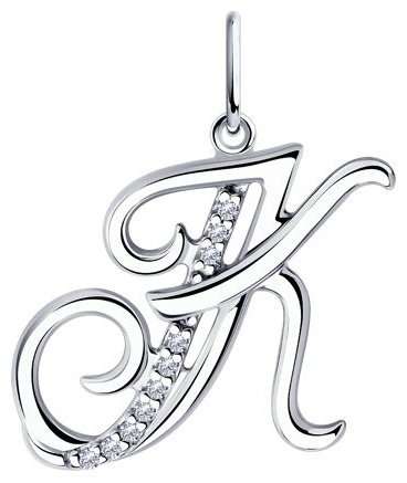 Подвеска Diamant 94-130-01373-1 вес 1.53 г серебро, фианит купить,NaN