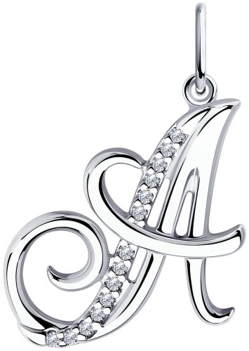 Подвеска Diamant 94-130-01377-1 вес 1.65 г серебро, фианит