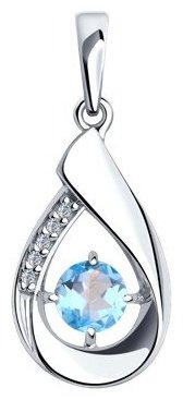 Подвеска Diamant 94-330-00695-1 вес 1.31 г серебро, фианит, топаз купить,10157