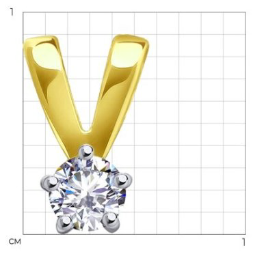 Подвеска Diamant 53-130-01973-2 вес 0.29 г золото, фианит купить,26834