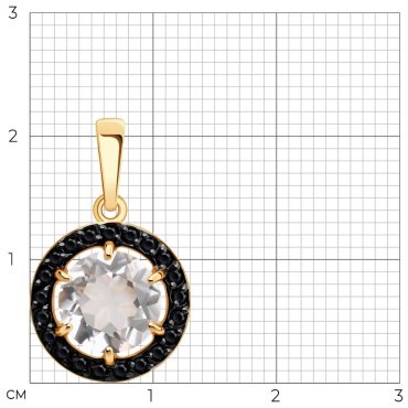 Подвеска Diamant 51-330-02966-1 вес 1.43 г золото, хрусталь купить,103883