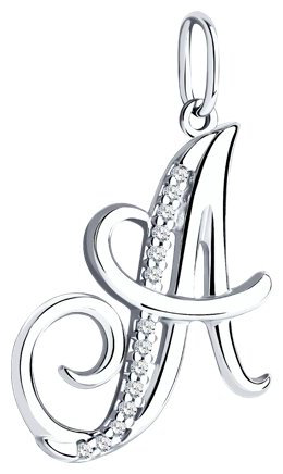 Подвеска Diamant 94-130-01377-1 вес 1.65 г серебро, фианит купить,13036