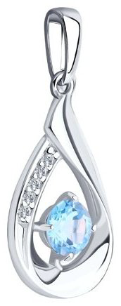 Подвеска Diamant 94-330-00695-1 вес 1.31 г серебро, фианит, топаз купить,10157