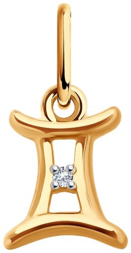 Подвеска Diamant 51-130-02627-1 вес 0.51 г золото, фианит купить,56882