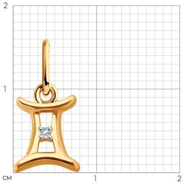 Подвеска Diamant 51-130-02627-1 вес 0.51 г золото, фианит купить,56882