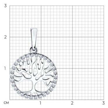 Подвеска SOKOLOV 94032949 вес 1.14 г серебро, фианит купить,NaN