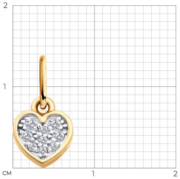 Подвеска Diamant 51-130-02862-1 вес 0.545 г золото, фианит купить,49881