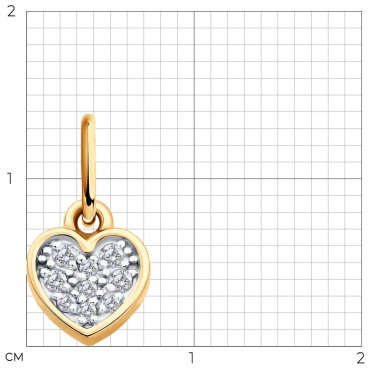 Подвеска Diamant 51-130-02862-1 вес 0.545 г золото, фианит купить,49881