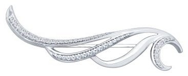 Брошь SOKOLOV 94040098-sk8 вес 3.72 г серебро, фианит купить,16334