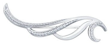Брошь SOKOLOV 94040098-sk8 вес 3.72 г серебро, фианит купить,16334