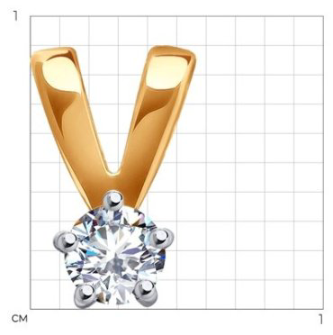 Подвеска Diamant 51-130-01973-2 вес 0.29 г золото, фианит купить,31410