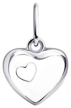 Подвеска Diamant 94-130-01079-1 вес 0.52 г серебро, без вставок