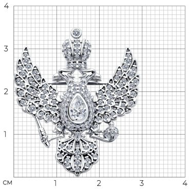 Брошь SOKOLOV 94040282 вес 6.2 г серебро, фианит купить,31945